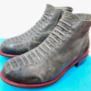 John Fluevog Women Faux Lace Ankle Boot Size 7